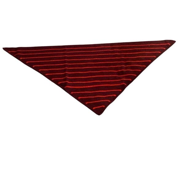 Madewell Red Striped Soft Merino Wool Waffle-Knit Bandana - Picture 2 of 4